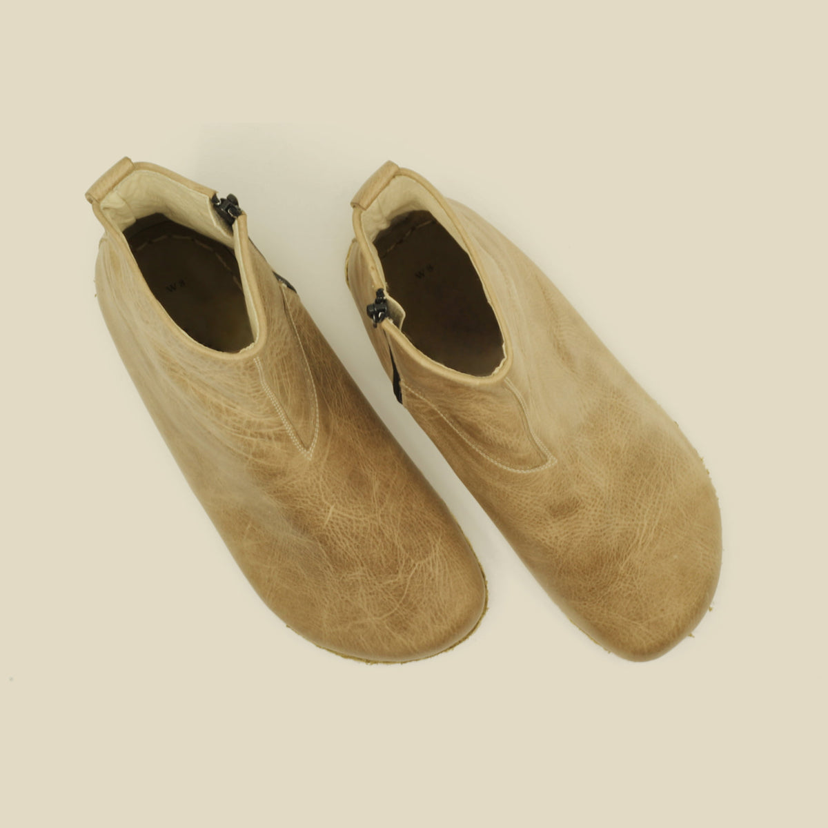 Kadın Bej Fermuarlı Barefoot Bot, 5. fotoğraf