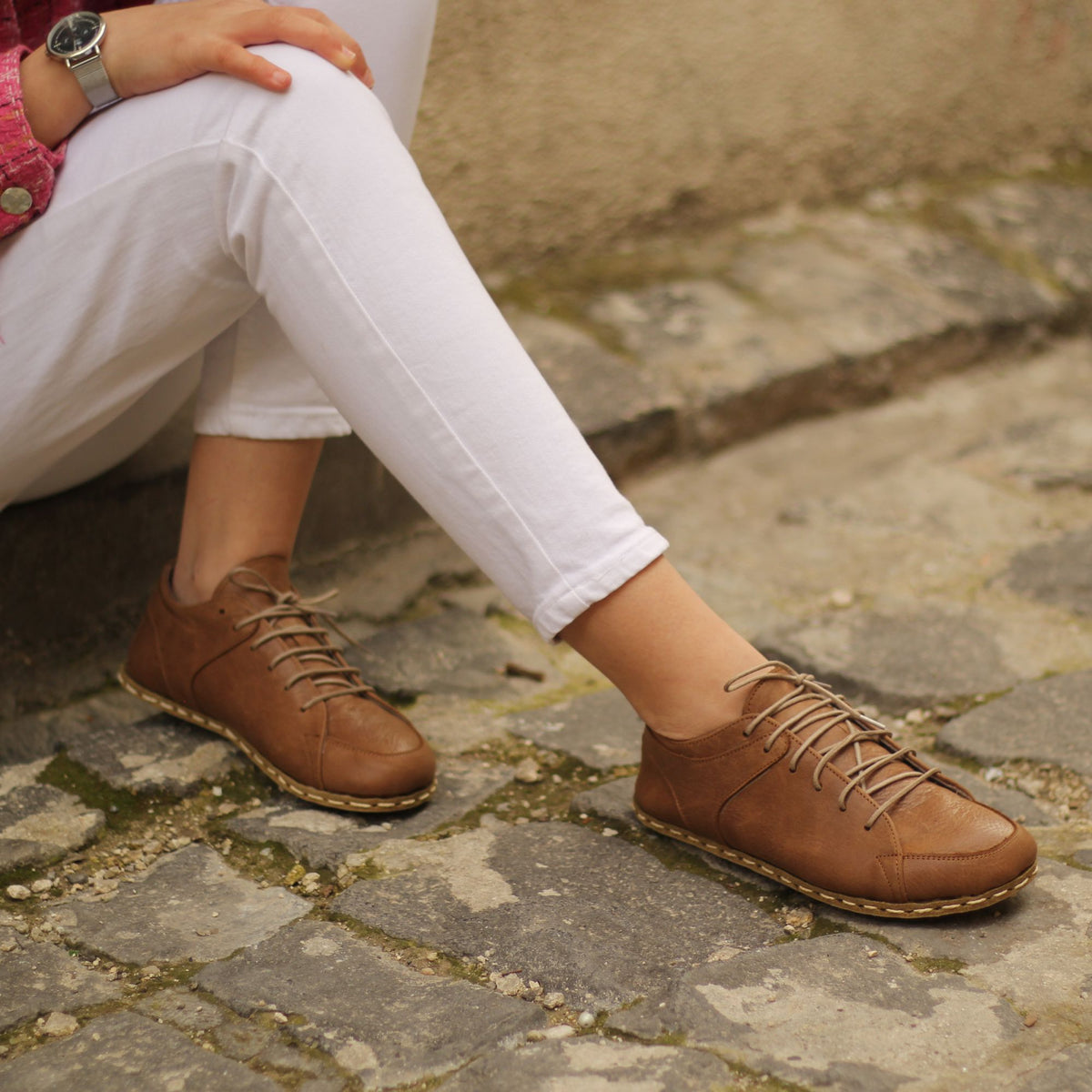 Kadın Mat Kahve Sneaker Barefoot Ayakkabı, 7. fotoğraf