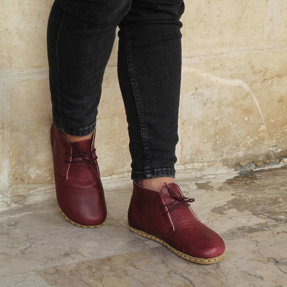 Erkek Bordo Parçalı Barefoot Bot, 5. fotoğraf