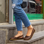 Kadın Klasik Kahverengi Beril Barefoot Ayakkabı, 4. fotoğraf