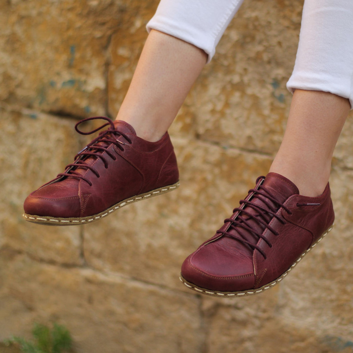 Kadın Bordo Sneaker Barefoot Ayakkabı, 7. fotoğraf