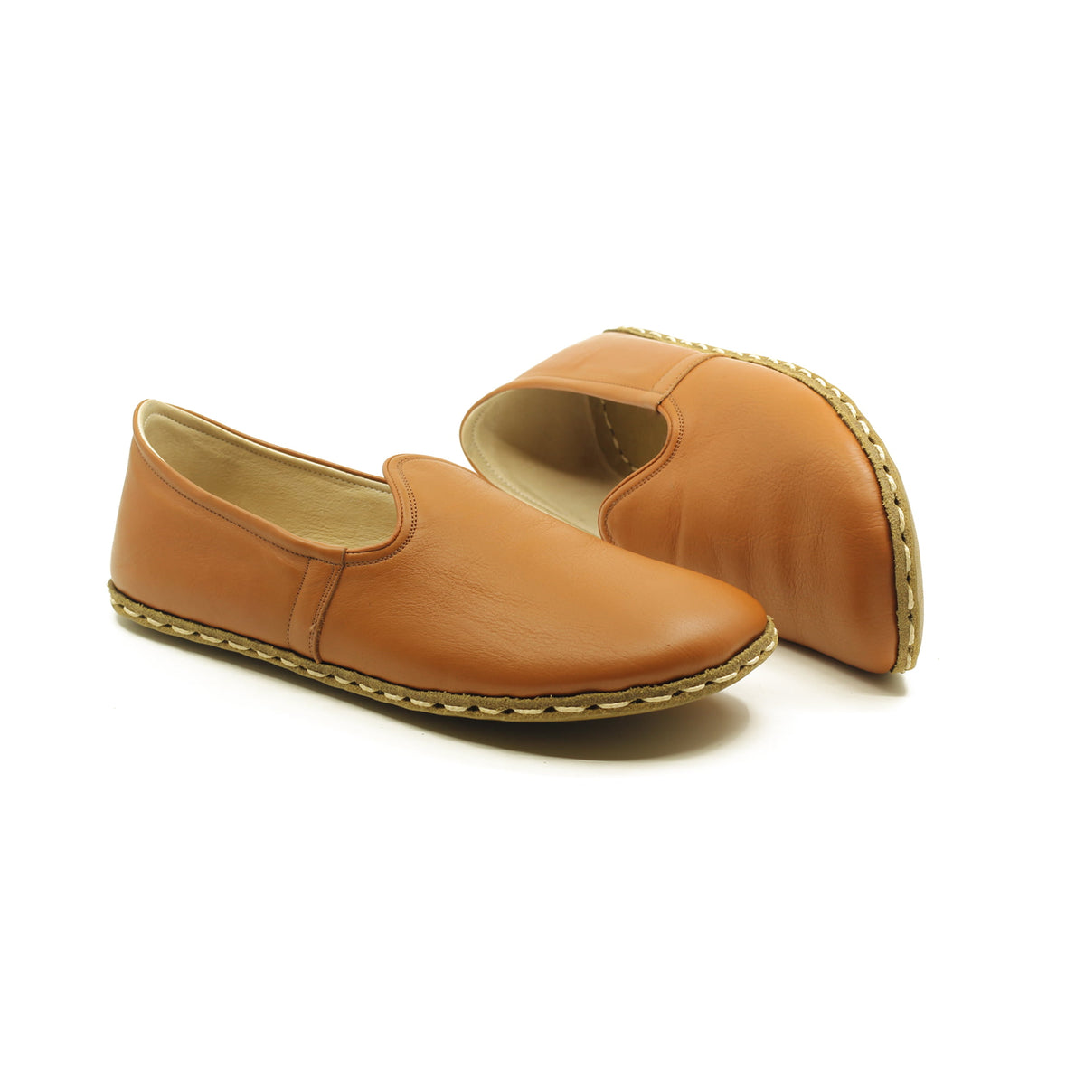 Erkek Karamel Rengi Klasik Barefoot Ayakkabı, 5. fotoğraf