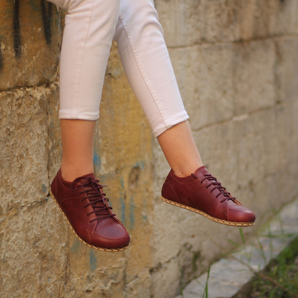 Kadın Bordo Sneaker Barefoot Ayakkabı, 1. fotoğraf