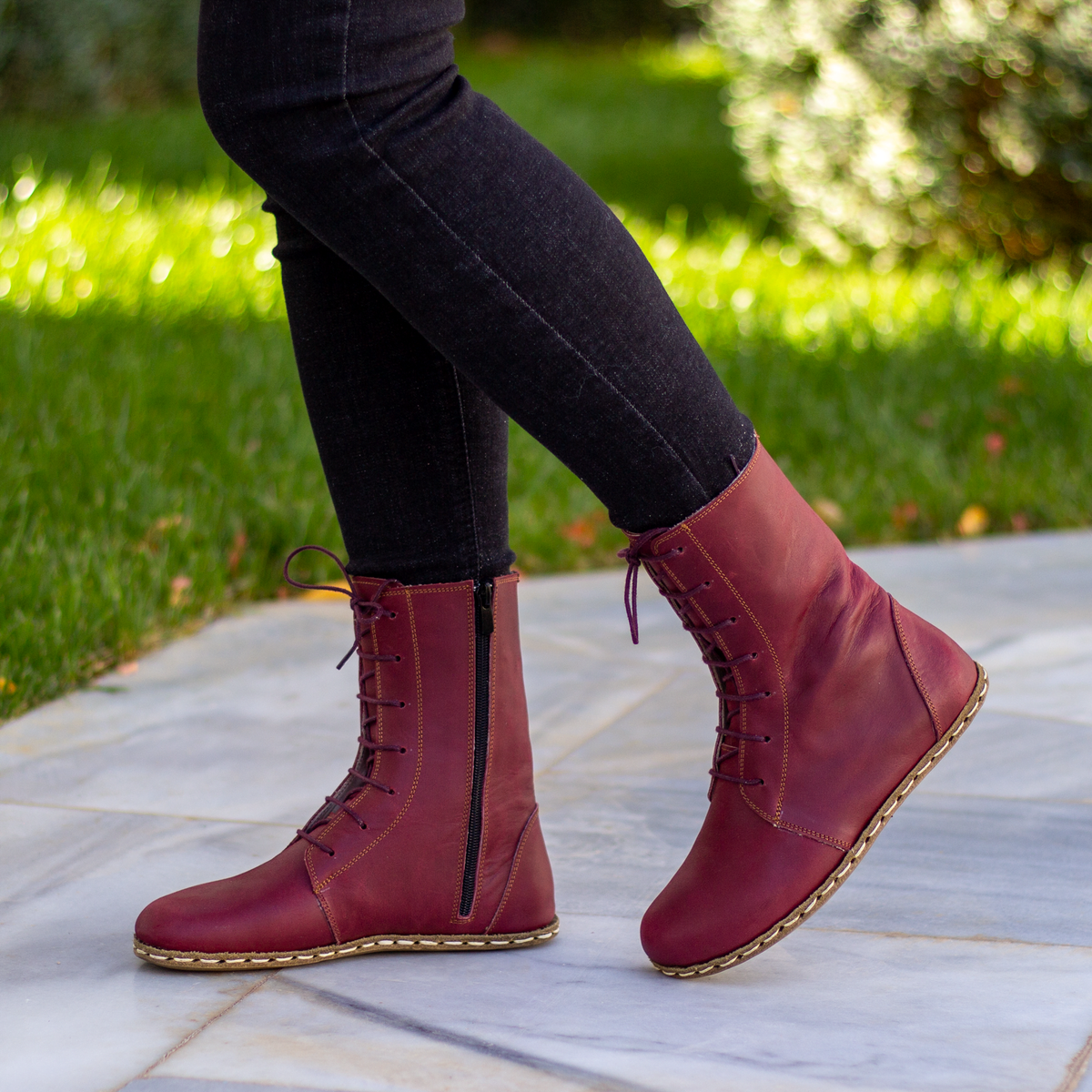 Kadın Bordo Barefoot Bot, 4. fotoğraf