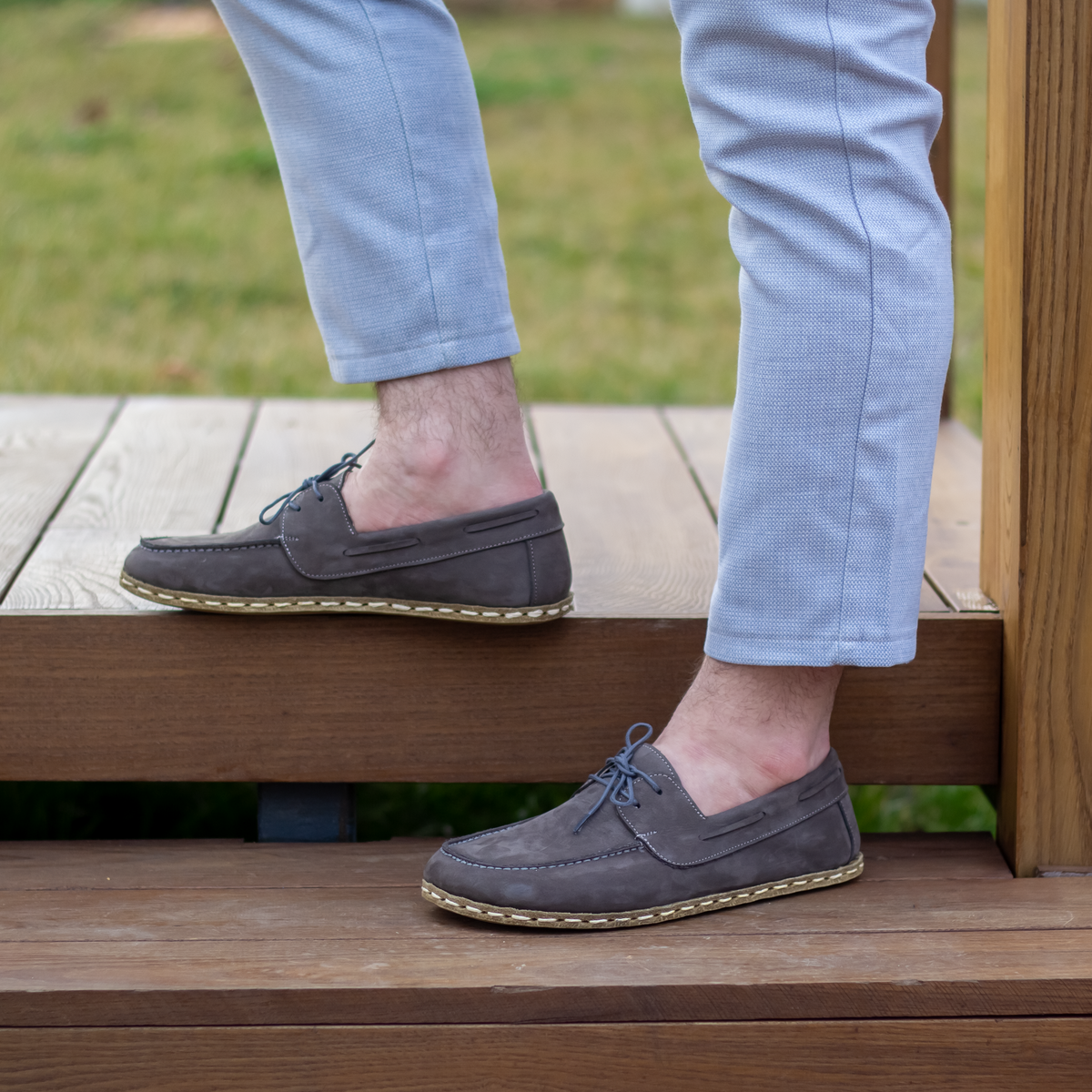 Erkek Gri Nubuk Mellow Barefoot Ayakkabı, 5. fotoğraf