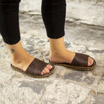 Kadın Klasik Kahverengi Boyka Barefoot Terlik, 4. fotoğraf