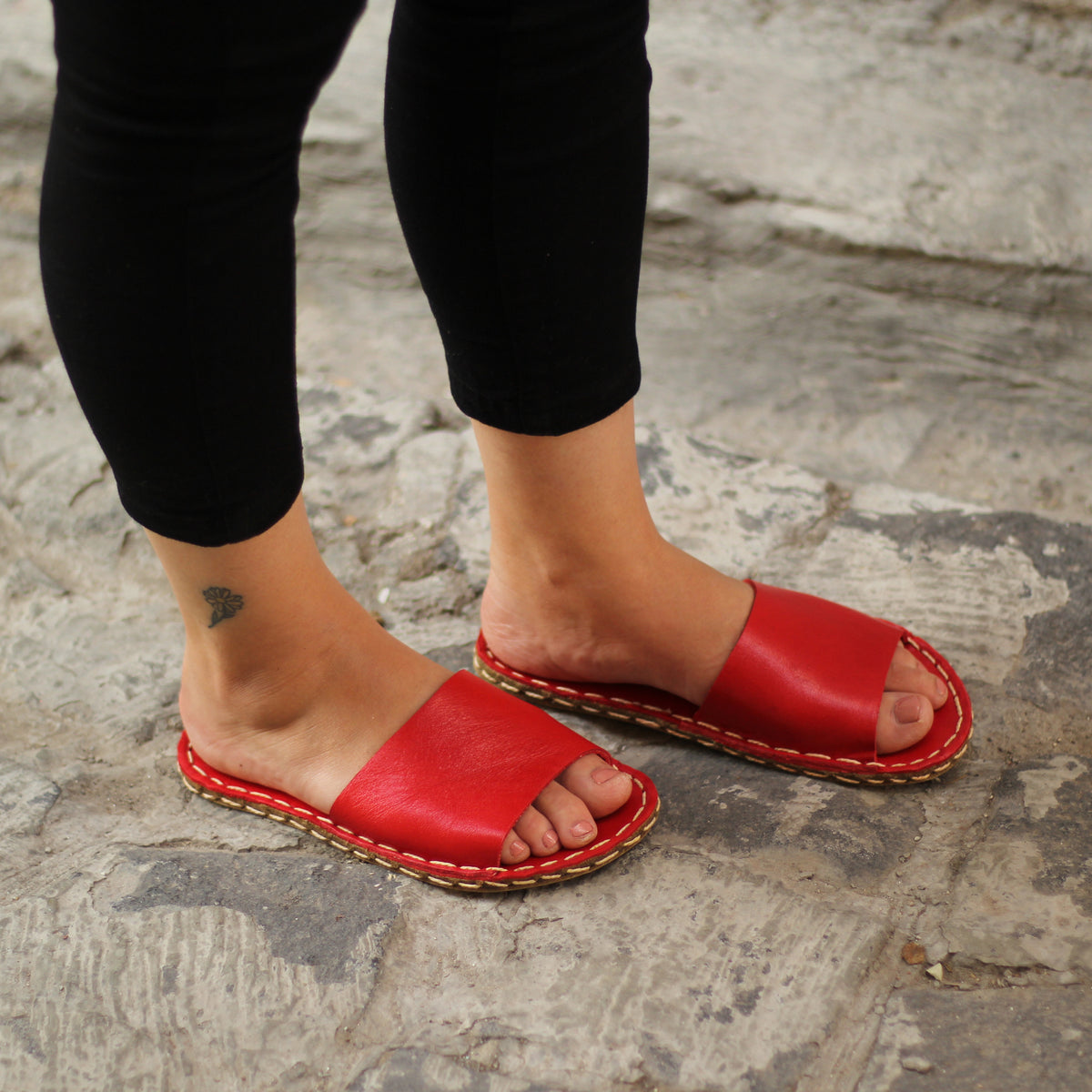 Kadın Kırmızı Boyka Barefoot Terlik, 4. fotoğraf