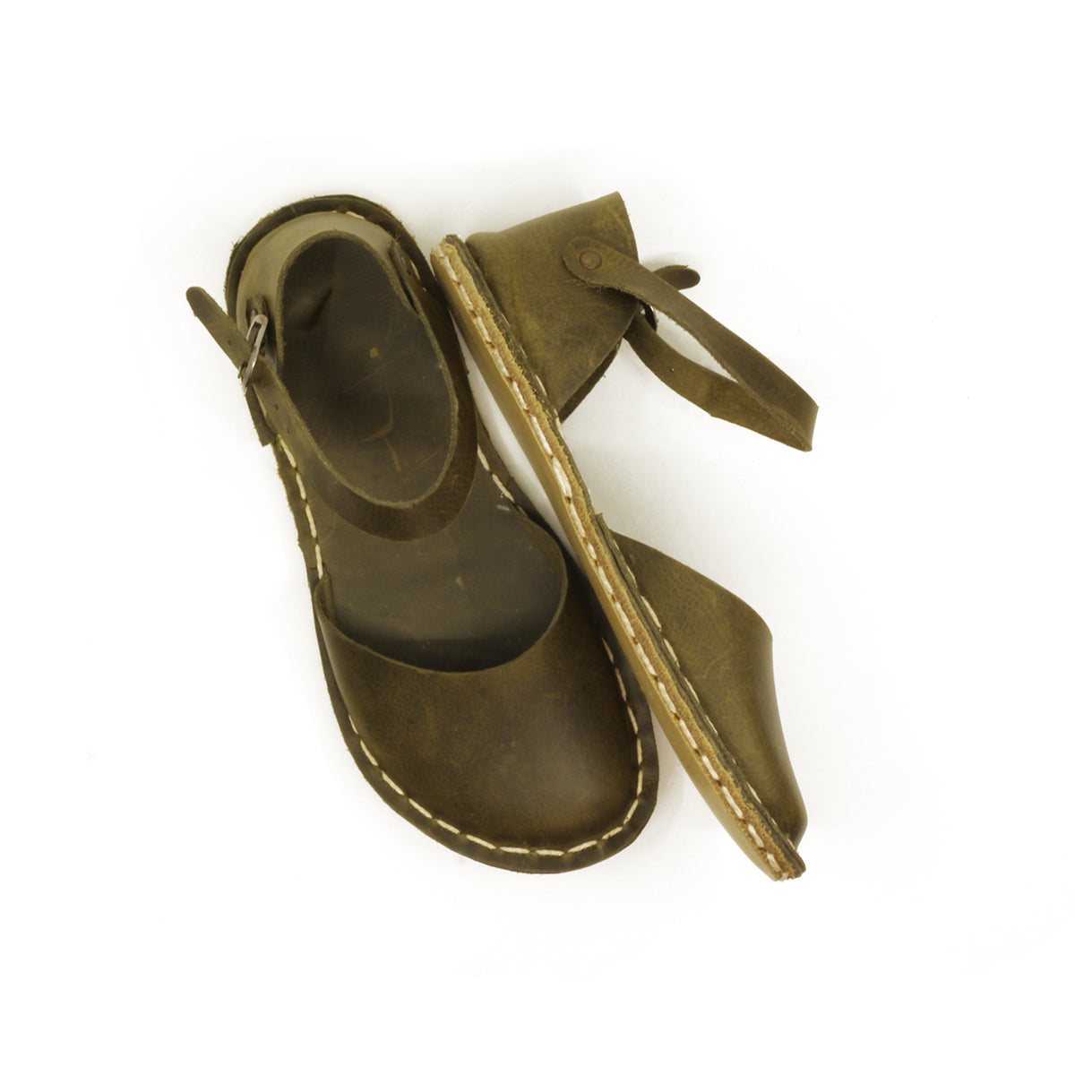 Kadın Zeytin Yeşili Sandalet Barefoot Sandalet, 4. fotoğraf