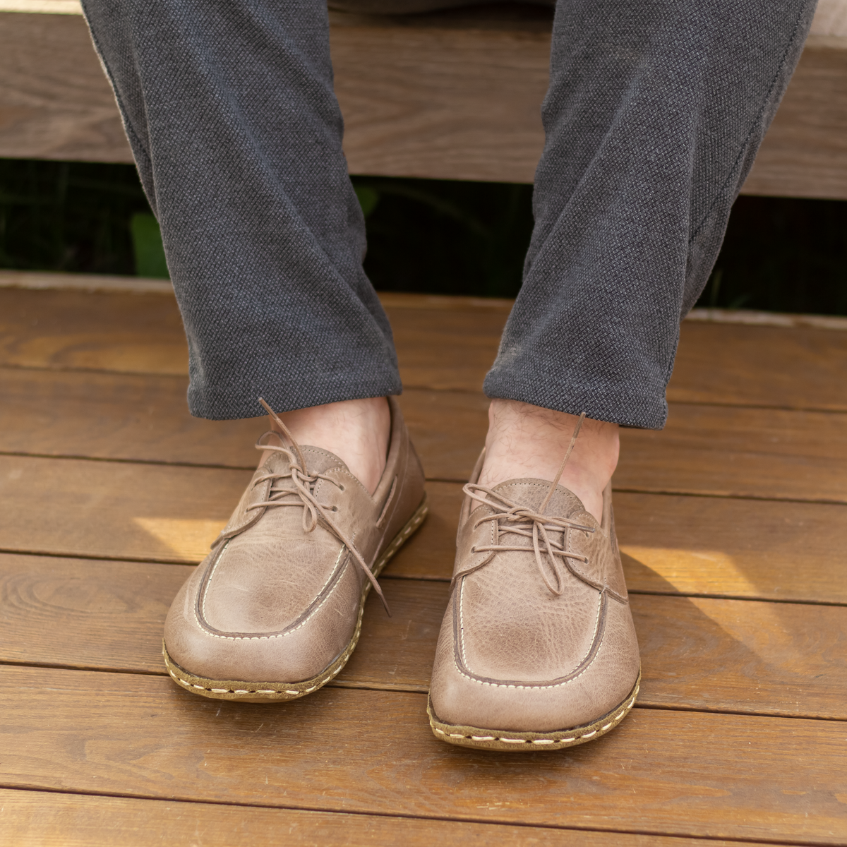 Erkek Bej Mellow Barefoot Ayakkabı, 5. fotoğraf