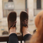 Erkek Klasik Kahverengi Bağcıklı Barefoot Ayakkabı, 4. fotoğraf