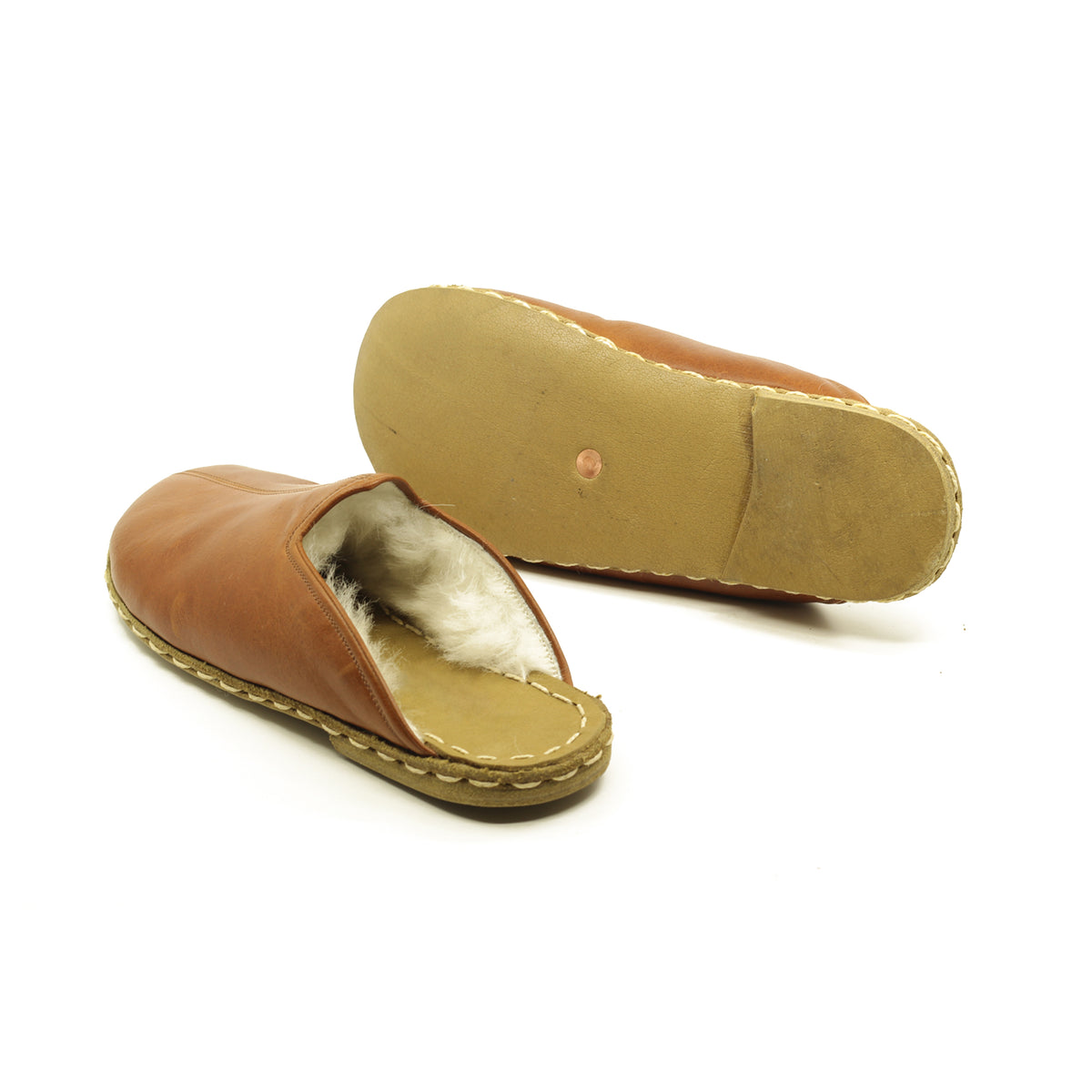 Erkek Karamel Kürklü Barefoot Terlik, 2. fotoğraf