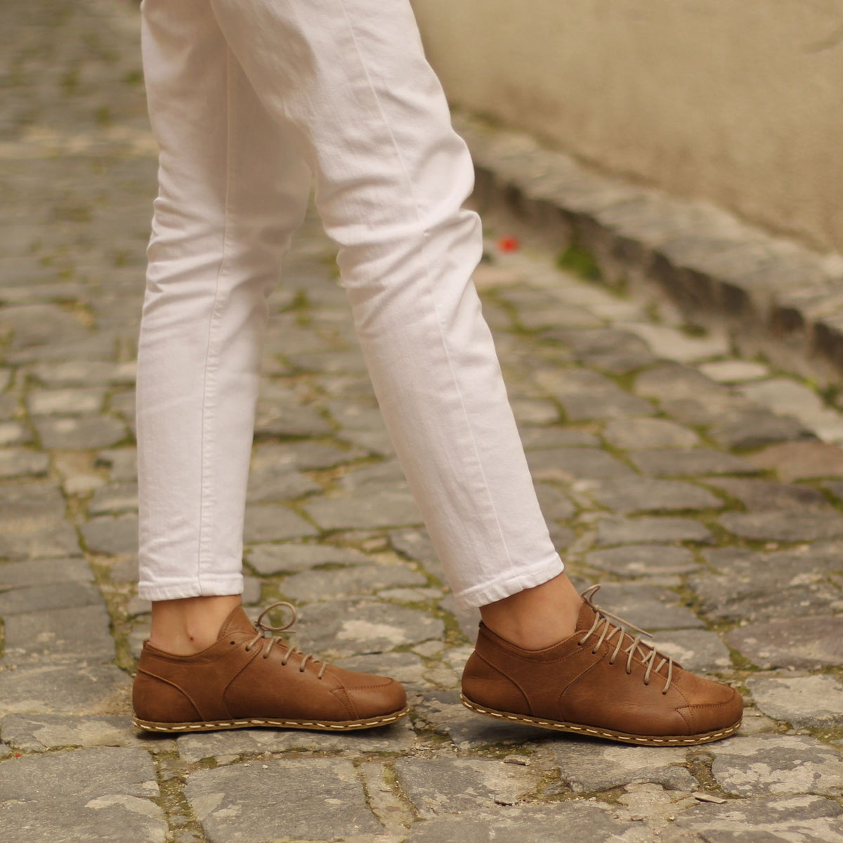 Kadın Mat Kahve Sneaker Barefoot Ayakkabı, 4. fotoğraf