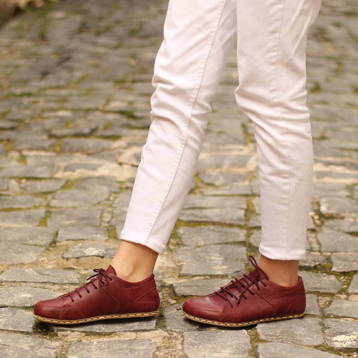 Kadın Bordo Sneaker Barefoot Ayakkabı, 8. fotoğraf