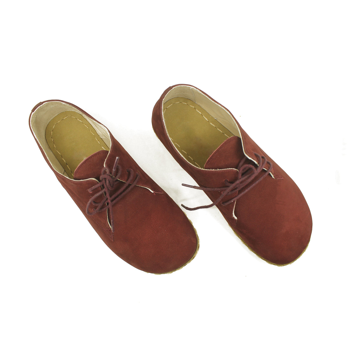 Erkek Bordo Nubuk Bağcıklı Barefoot Ayakkabı, 3. fotoğraf