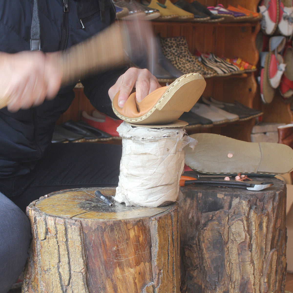 Erkek Hardal Kürklü Barefoot Terlik, 5. fotoğraf