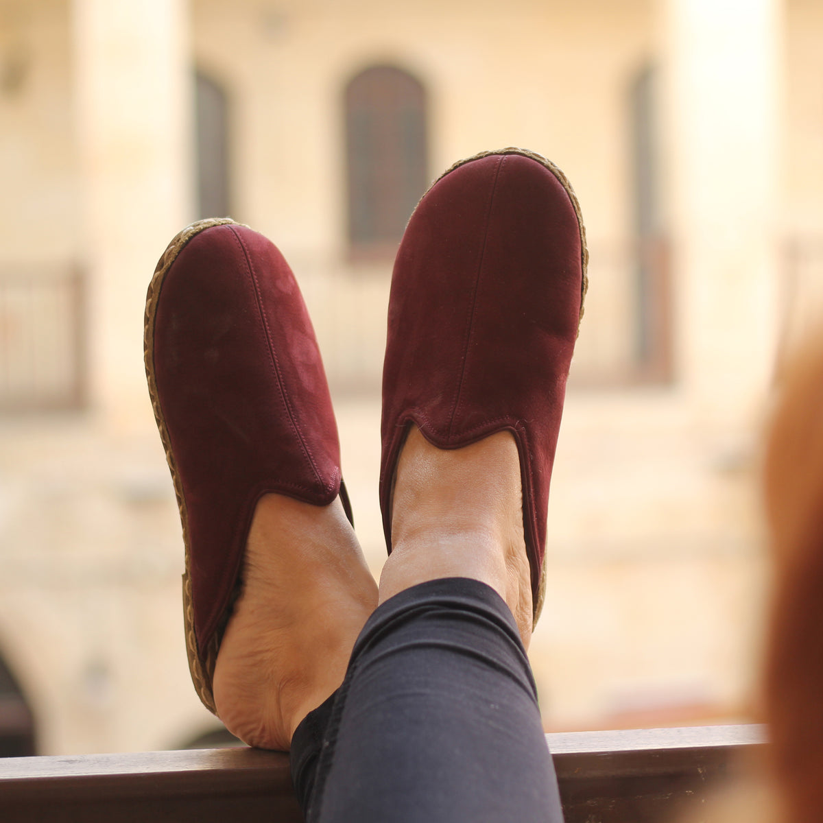 Erkek Bordo Nubuk Parçalı Barefoot Terlik, 5. fotoğraf