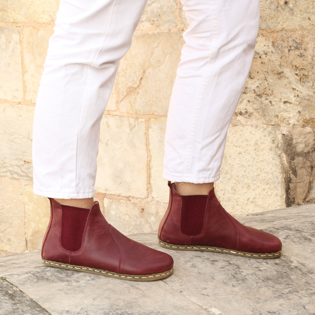 Kadın Bordo Chelsea Barefoot Bot, 9. fotoğraf