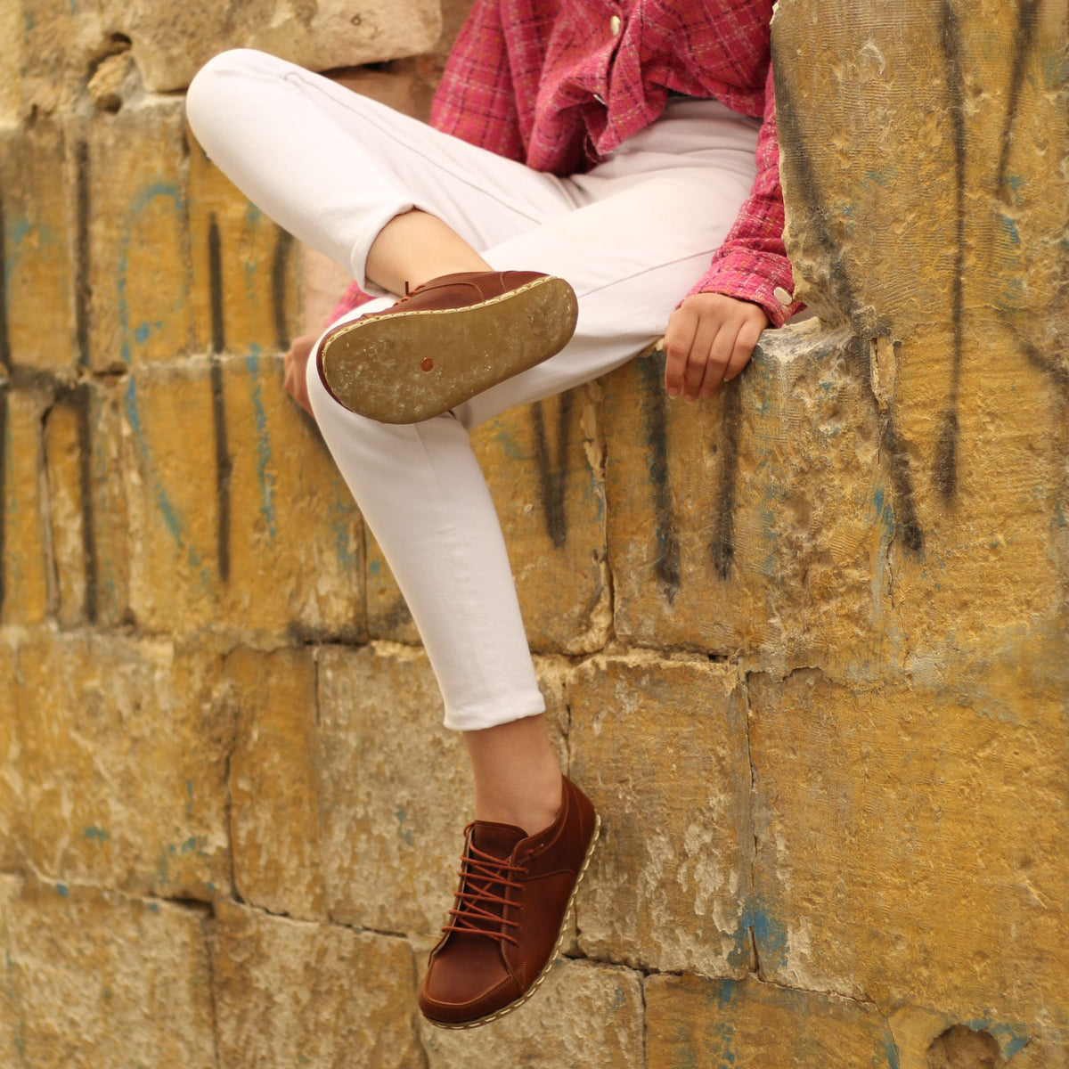 Kadın Crazy Kahve Sneaker Barefoot Ayakkabı, 5. fotoğraf