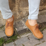 Erkek Karamel Rengi Bağcıklı Barefoot Ayakkabı, 1. fotoğraf