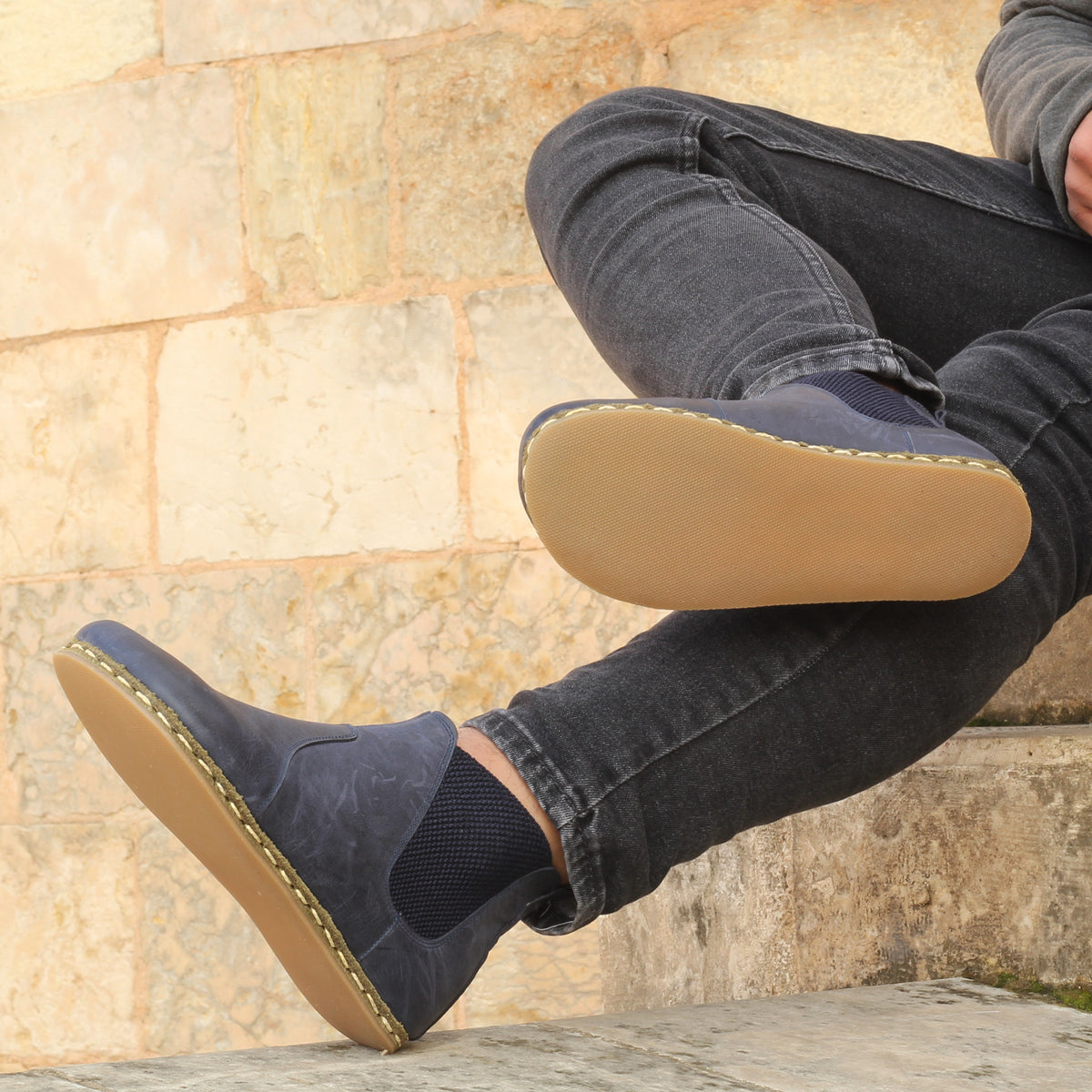 Erkek Lacivert Parçalı Barefoot Bot, 2. fotoğraf