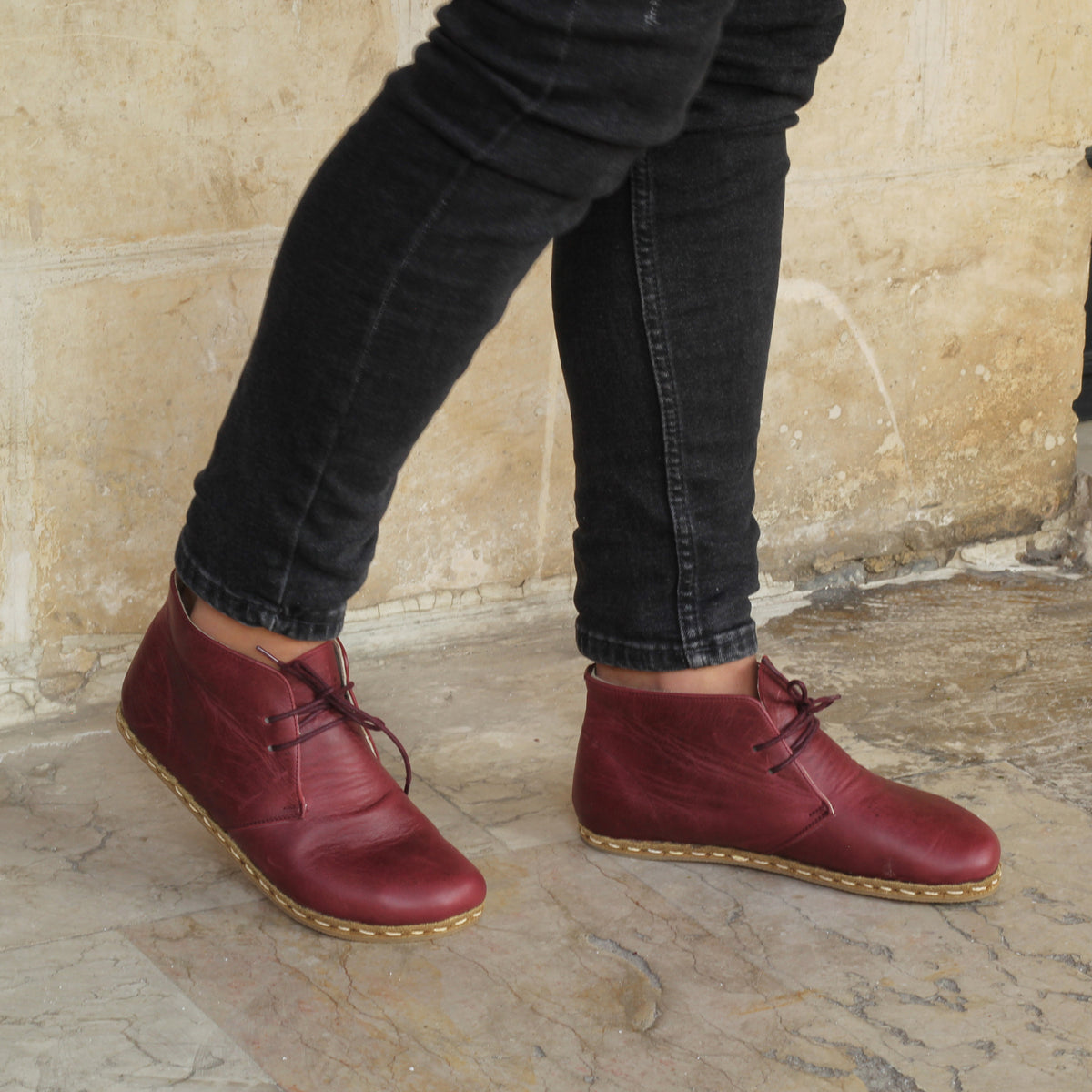 Erkek Bordo Parçalı Barefoot Bot, 4. fotoğraf