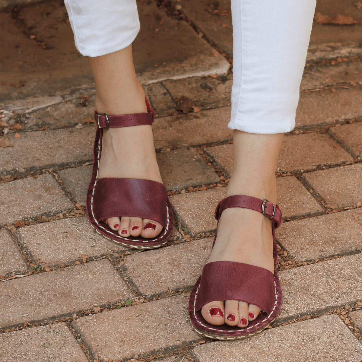 Kadın Bordo Lena Barefoot Sandalet, 3. fotoğraf