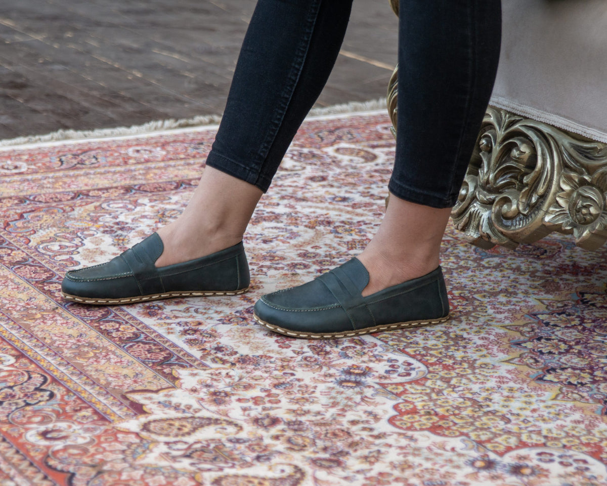 Kadın Petrol Yeşili Atkılı Barefoot Ayakkabı, 4. fotoğraf