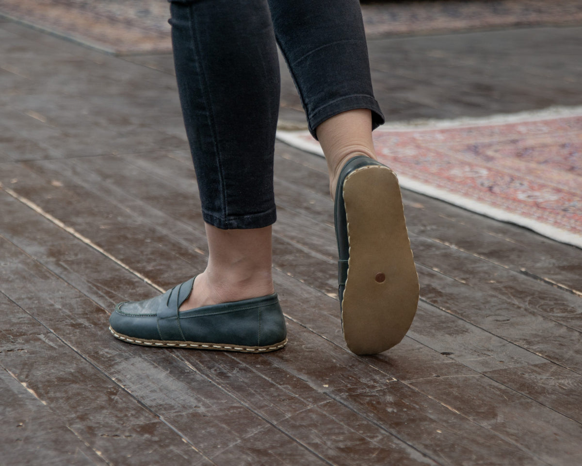 Kadın Petrol Yeşili Atkılı Barefoot Ayakkabı, 10. fotoğraf