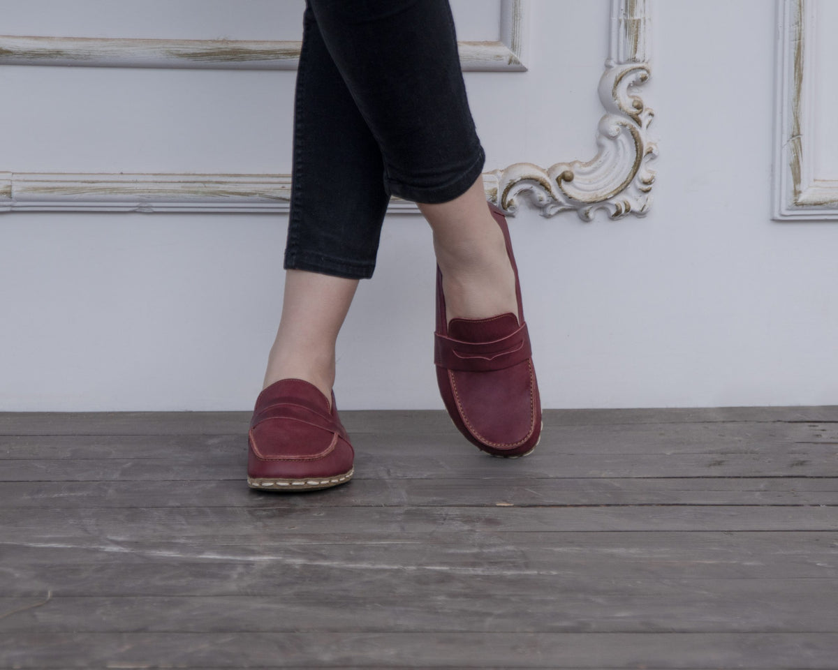 Kadın Bordo Atkılı Barefoot Ayakkabı, 8. fotoğraf