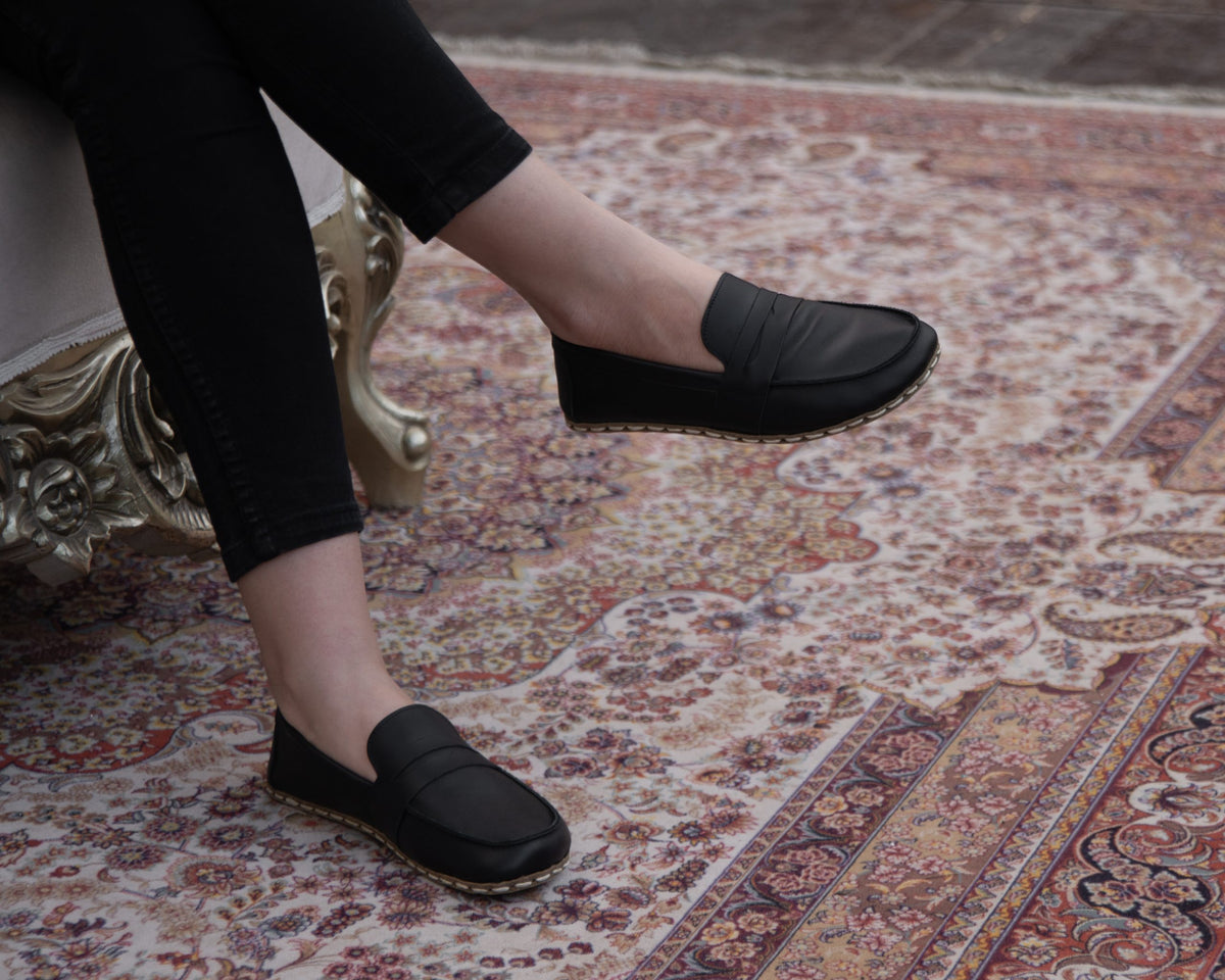 Kadın Siyah Atkılı Barefoot Ayakkabı, 2. fotoğraf