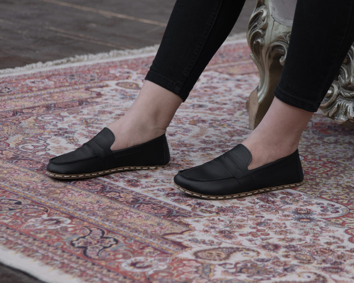 Kadın Siyah Atkılı Barefoot Ayakkabı, 4. fotoğraf