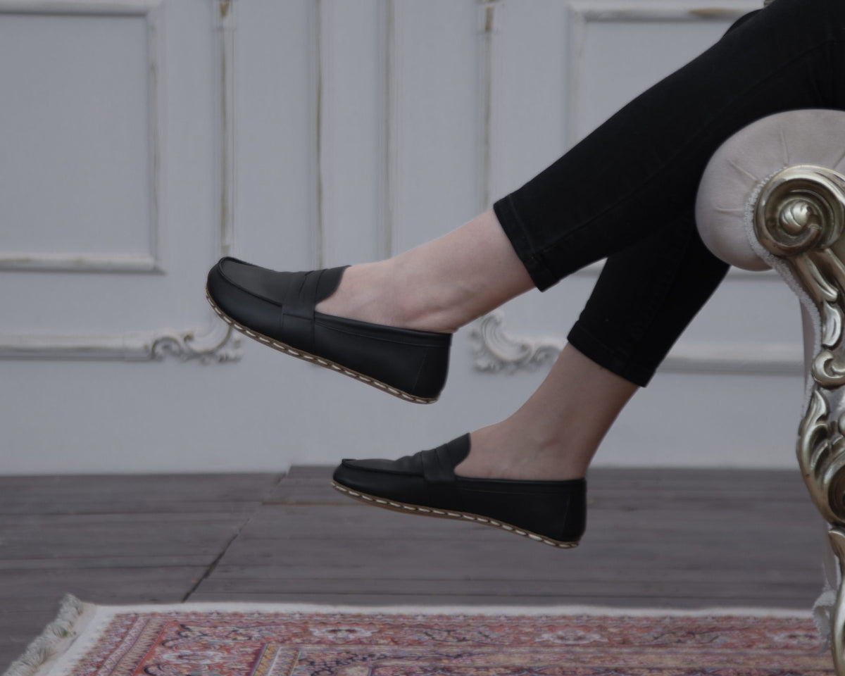 Kadın Siyah Atkılı Barefoot Ayakkabı, 5. fotoğraf