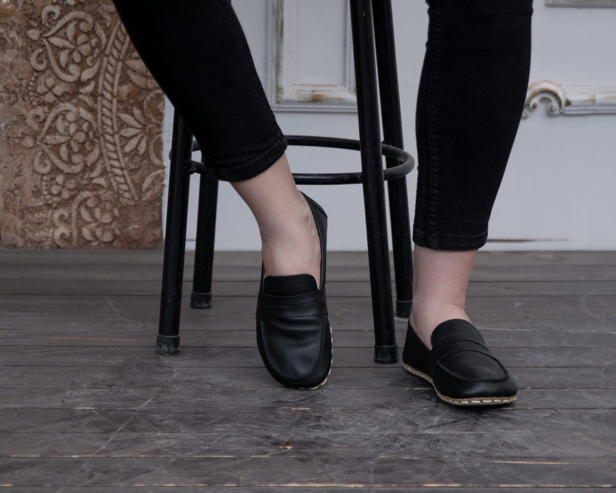 Kadın Siyah Atkılı Barefoot Ayakkabı, 7. fotoğraf