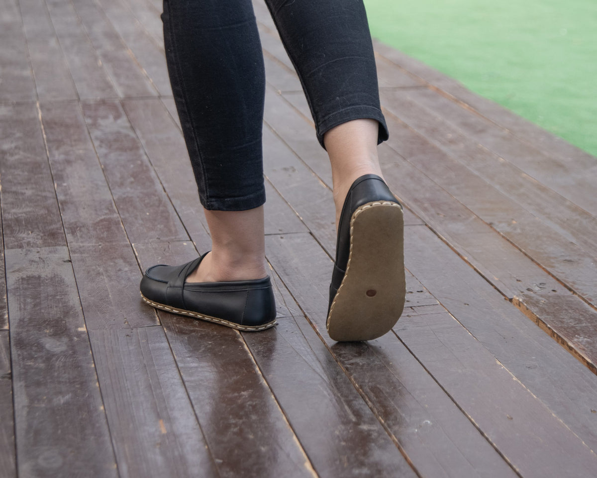 Kadın Siyah Atkılı Barefoot Ayakkabı, 9. fotoğraf