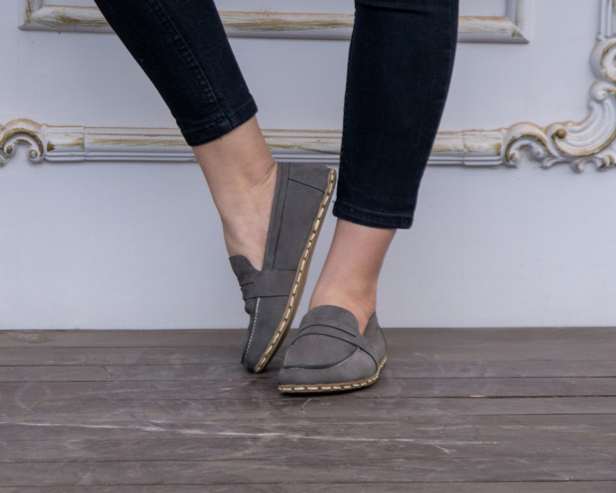 Kadın Gri Nubuk Atkılı Barefoot Ayakkabı, 4. fotoğraf