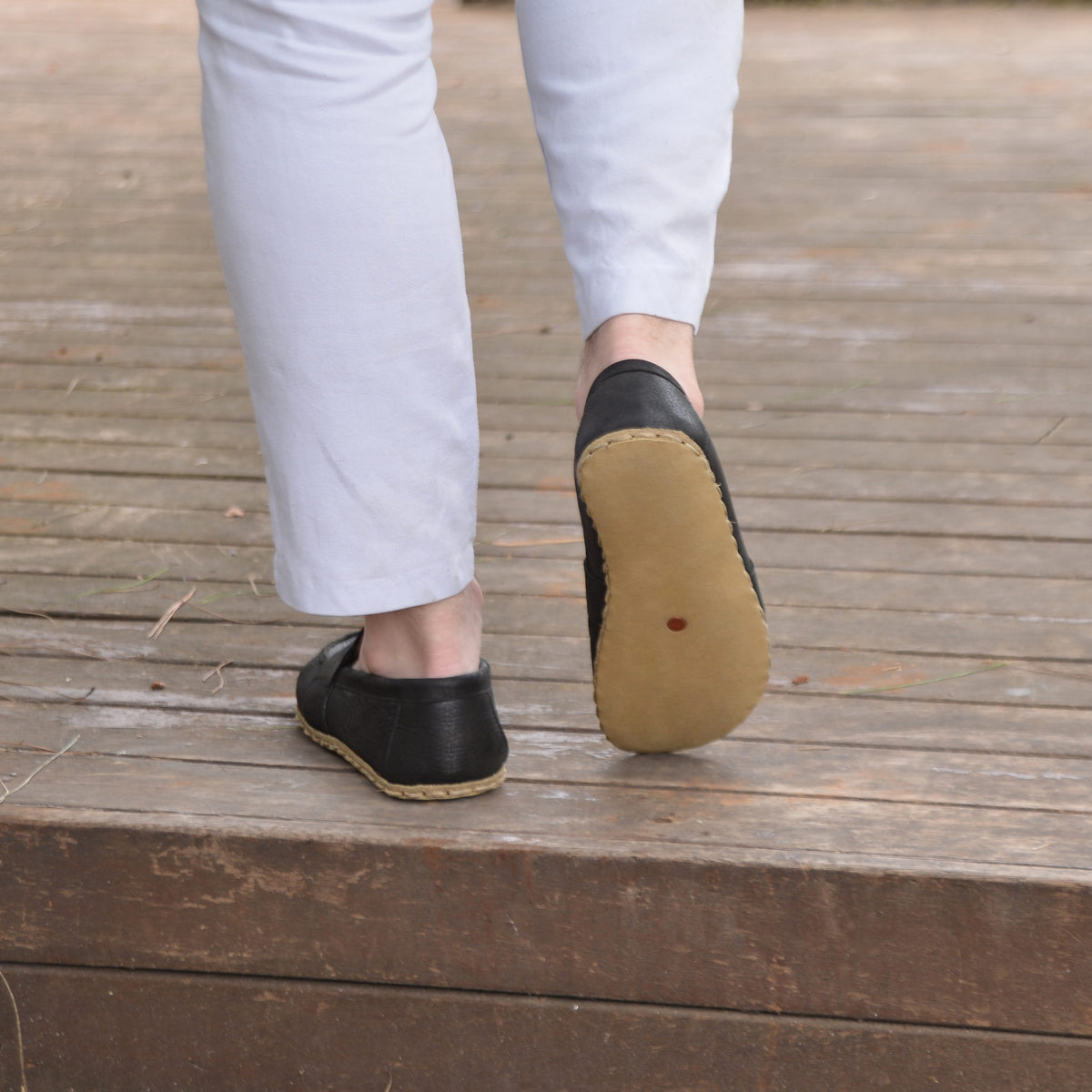 Erkek Siyah Atkılı Barefoot Ayakkabı, 7. fotoğraf