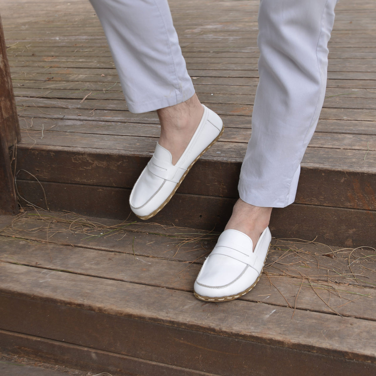 Erkek Beyaz Atkılı Barefoot Ayakkabı, 4. fotoğraf