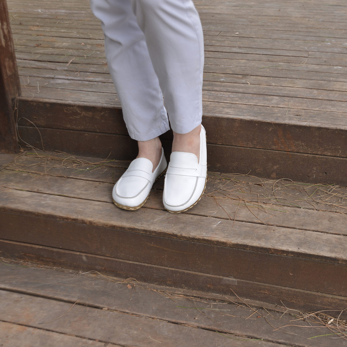 Erkek Beyaz Atkılı Barefoot Ayakkabı, 5. fotoğraf