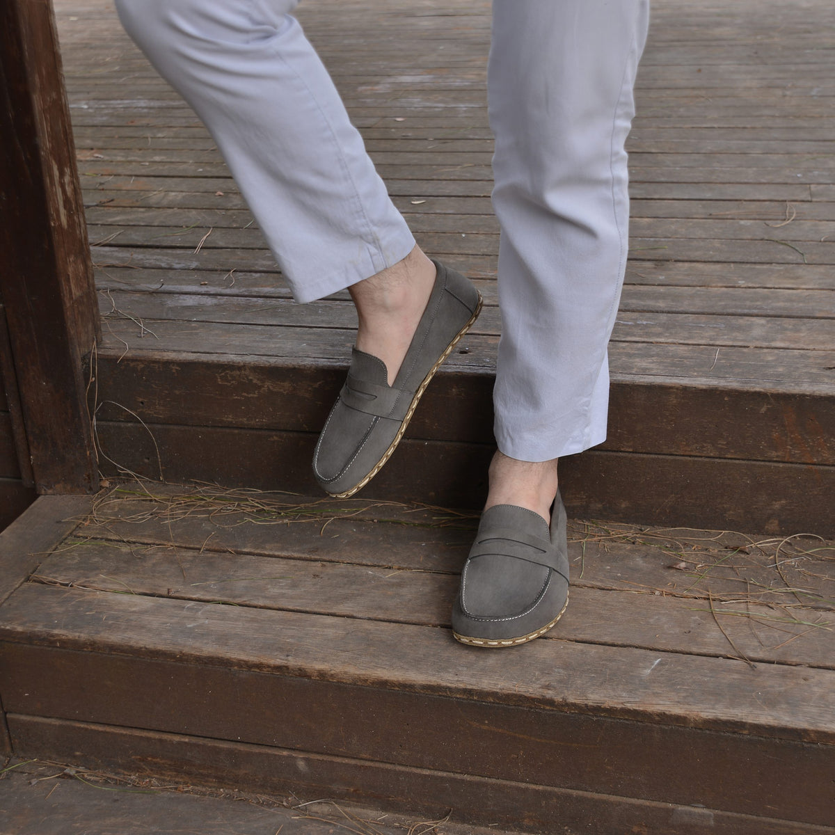 Erkek Gri Nubuk Atkılı Barefoot Ayakkabı, 4. fotoğraf