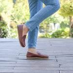 Kadın Parlak Kahve Makasyon Barefoot Ayakkabı, 5. fotoğraf
