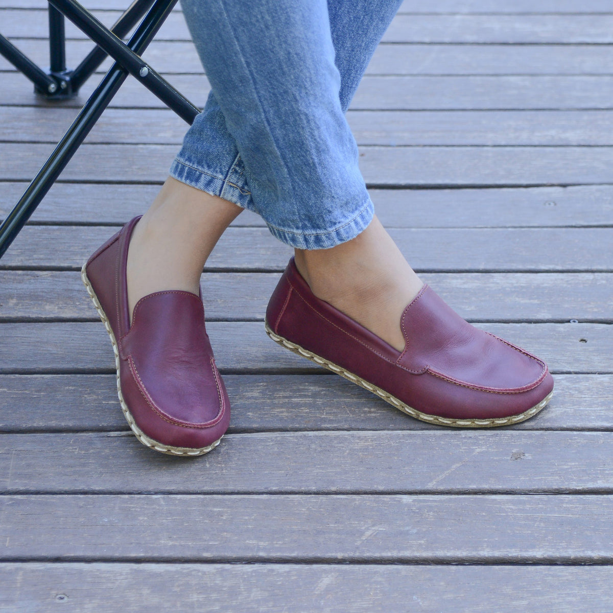 Kadın Bordo Makasyon Barefoot Ayakkabı, 7. fotoğraf
