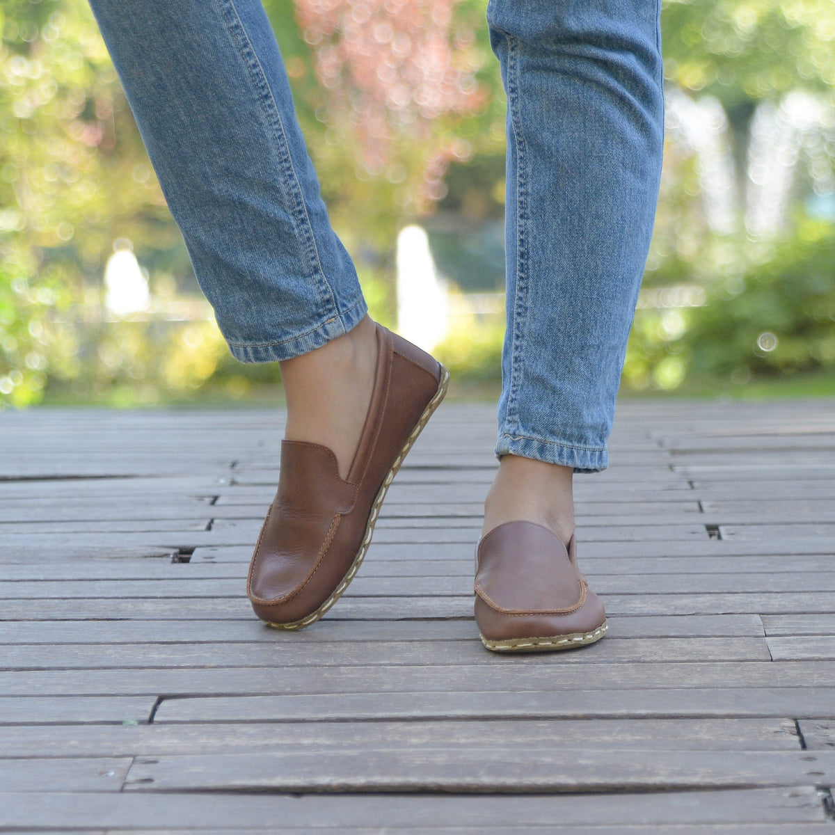 Kadın Crazy Kahve Makasyon Barefoot Ayakkabı, 4. fotoğraf