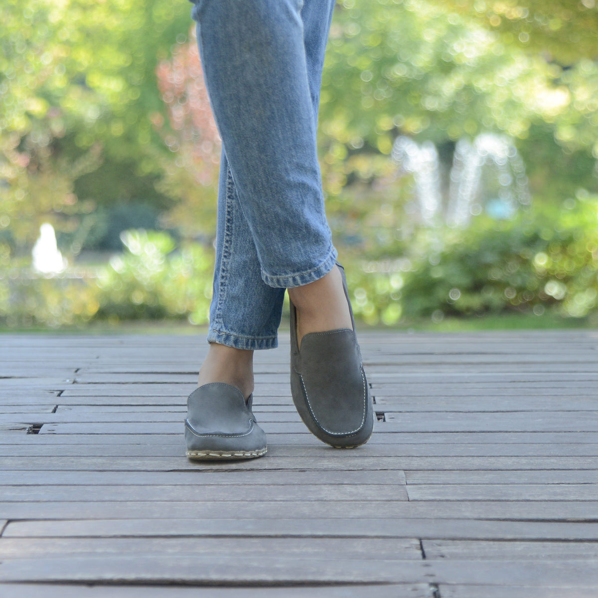 Kadın Gri Nubuk Makasyon Barefoot Ayakkabı, 5. fotoğraf