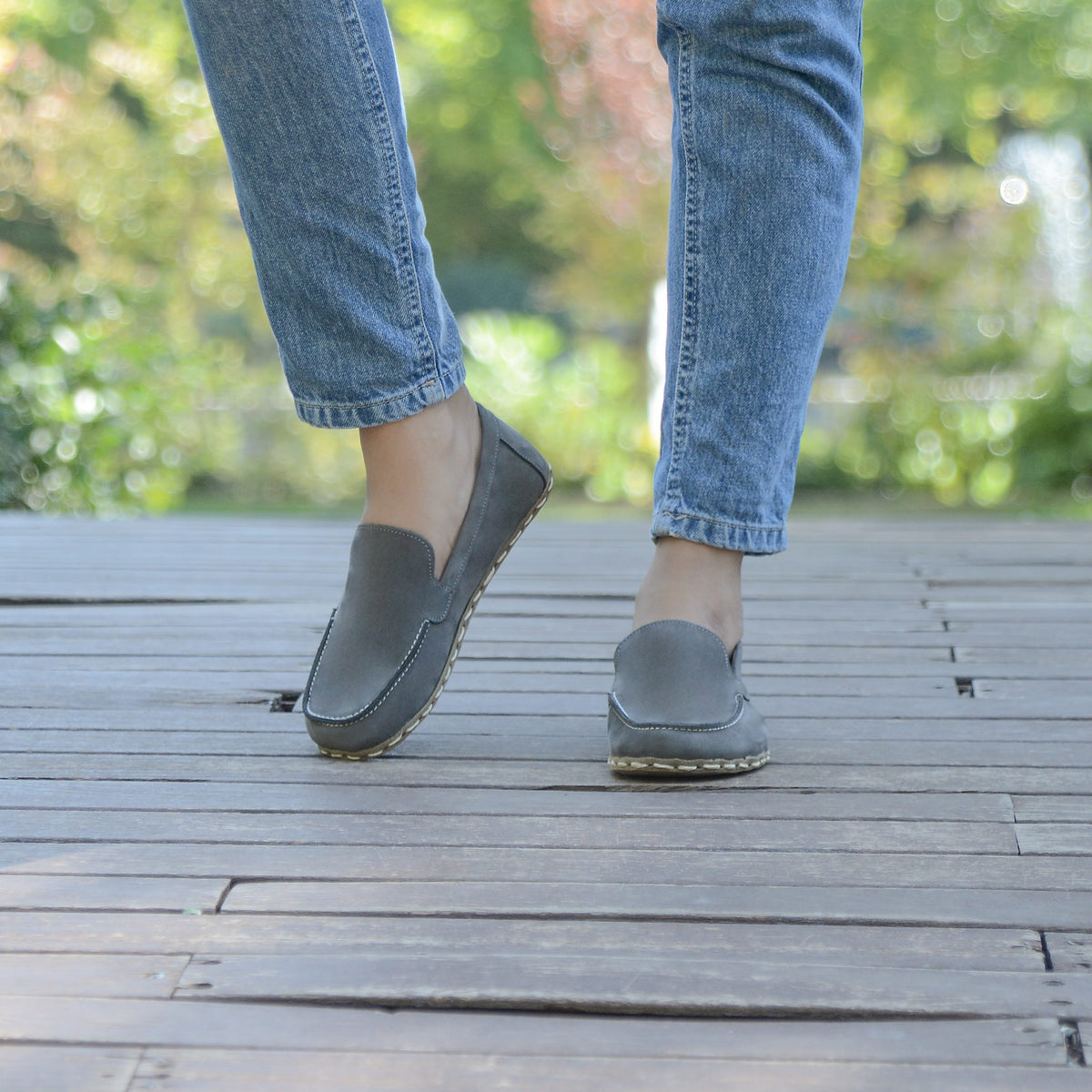 Kadın Gri Nubuk Makasyon Barefoot Ayakkabı, 6. fotoğraf