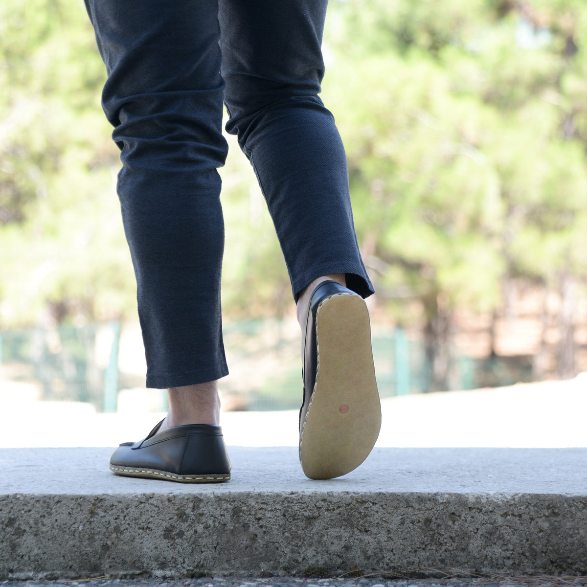Erkek Siyah Makasyon Barefoot Ayakkabı, 5. fotoğraf