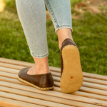 Kadın Klasik Kahverengi Babet Barefoot Ayakkabı, 5. fotoğraf