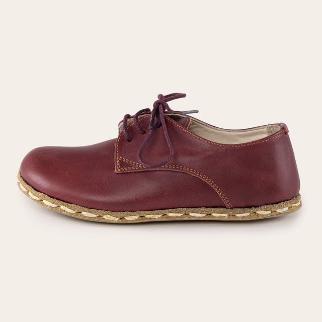 Çocuk Barefoot Yalınayak Bağcıklı Oxford Ayakkabı, Bordo