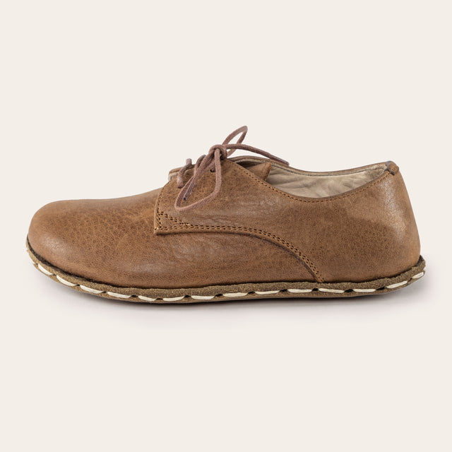 Çocuk Barefoot Yalınayak Bağcıklı Oxford Ayakkabı, Crazy Kahve