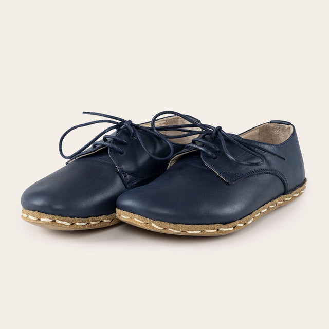 Çocuk Barefoot Yalınayak Bağcıklı Oxford Ayakkabı, Lacivert