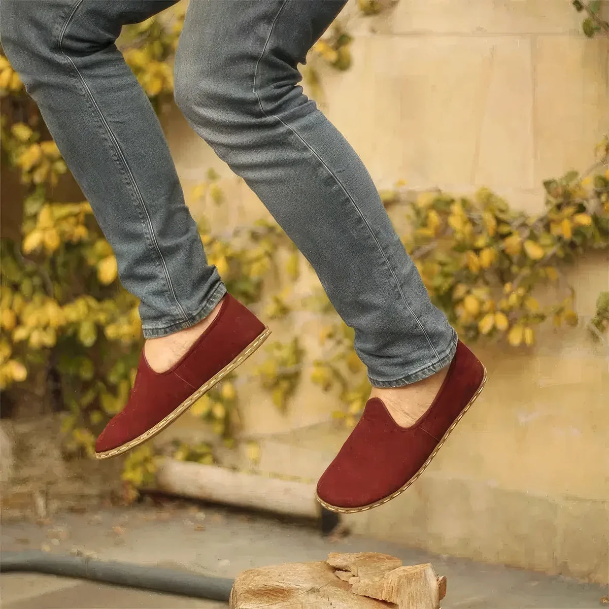 Erkek Bordo Nubuk Klasik Barefoot Ayakkabı, 2. fotoğraf